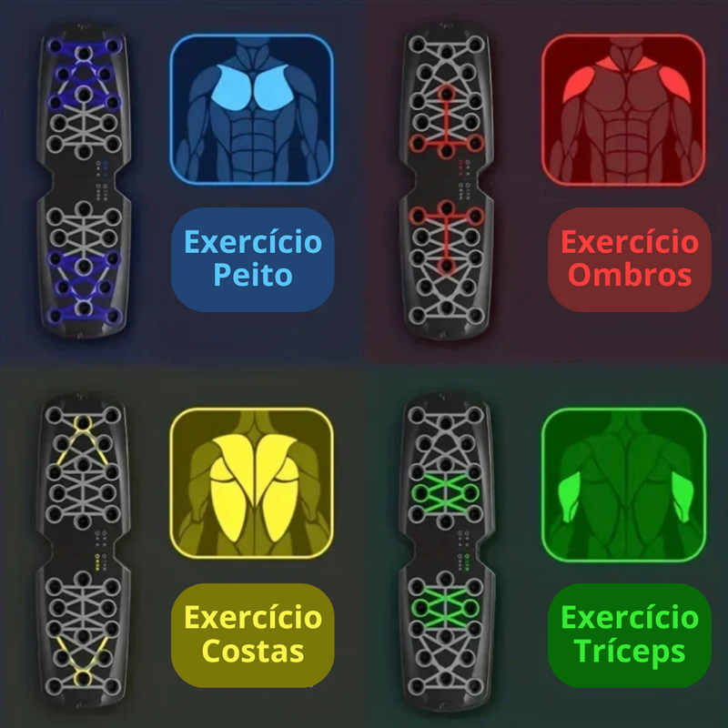 FlexFit Board - Prancha Multifuncional 9 em 1 para Flexões e Variações de Exercícios Físicos